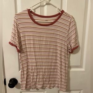 Rose Pink Striped Tee